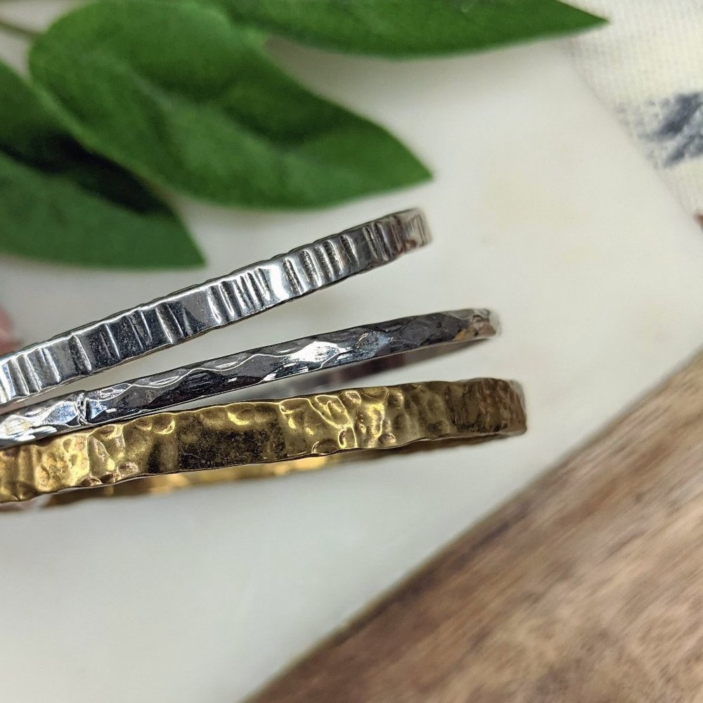 Assorted Metallic Bangle Bracelets - image 1